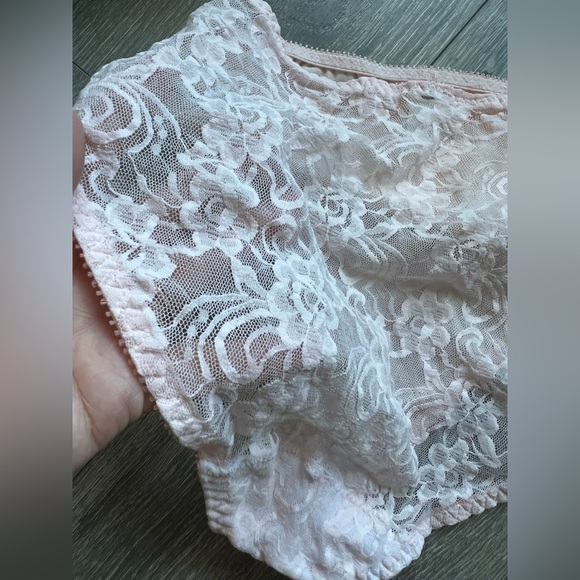 Christian Dior Intimates Blush Pink Satin & Sheer Floral Lace Panties. Sz L NWT! - Picture 4 of 6